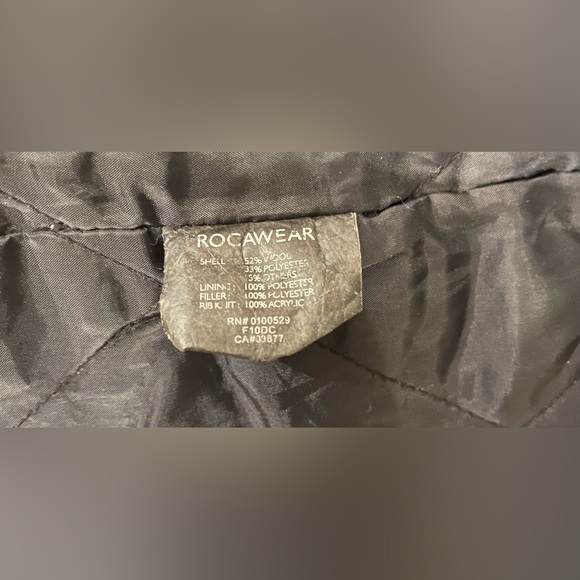 Rocawear Wool Blend Coat Black Mens XL - Picture 5 of 6